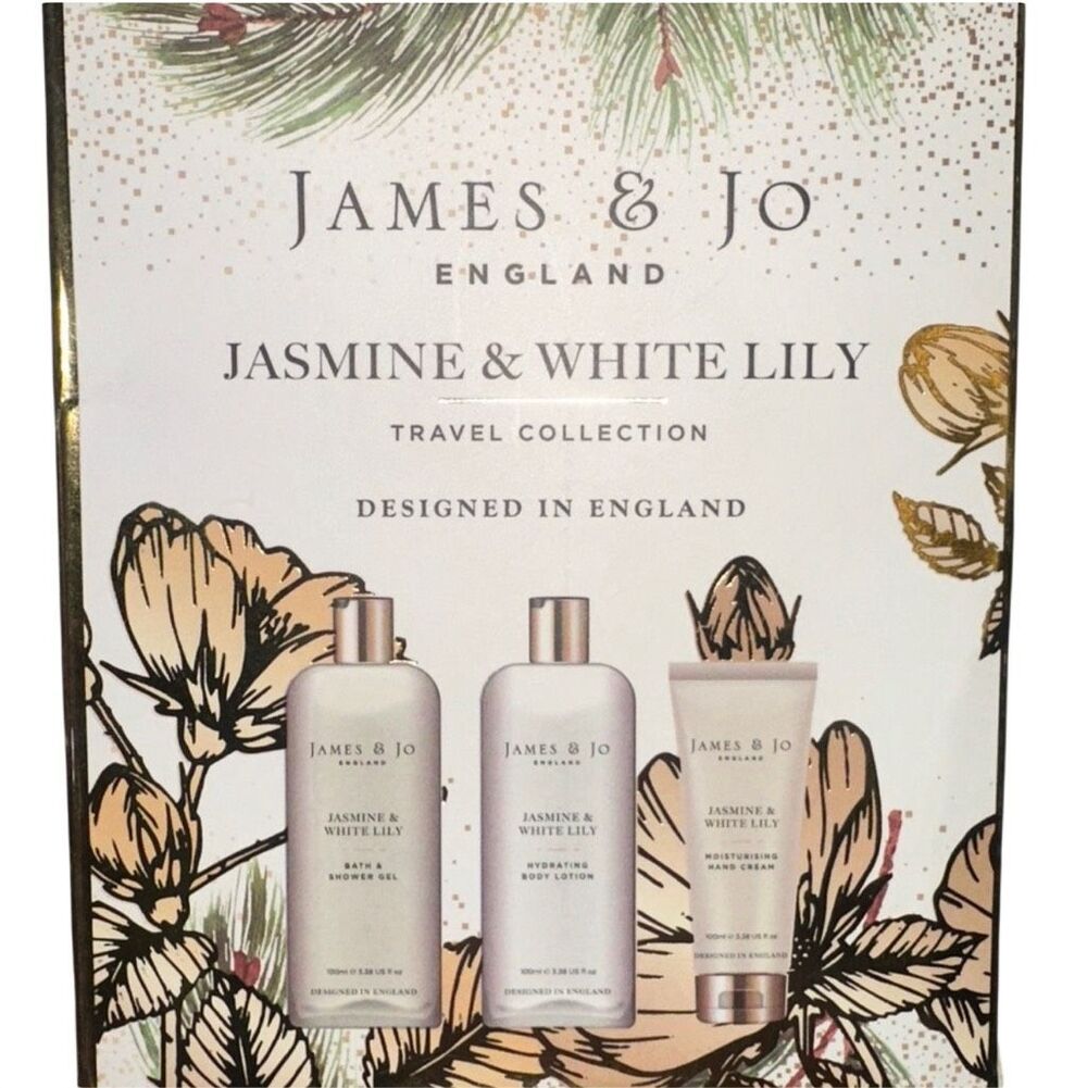 James & Jo Jasmine & White Lily Travel Collection Bath Set 100ml X3